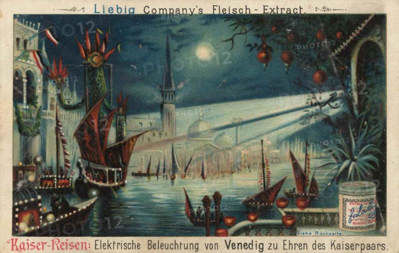 Electric lighting of Venice in honour of the imperial couple