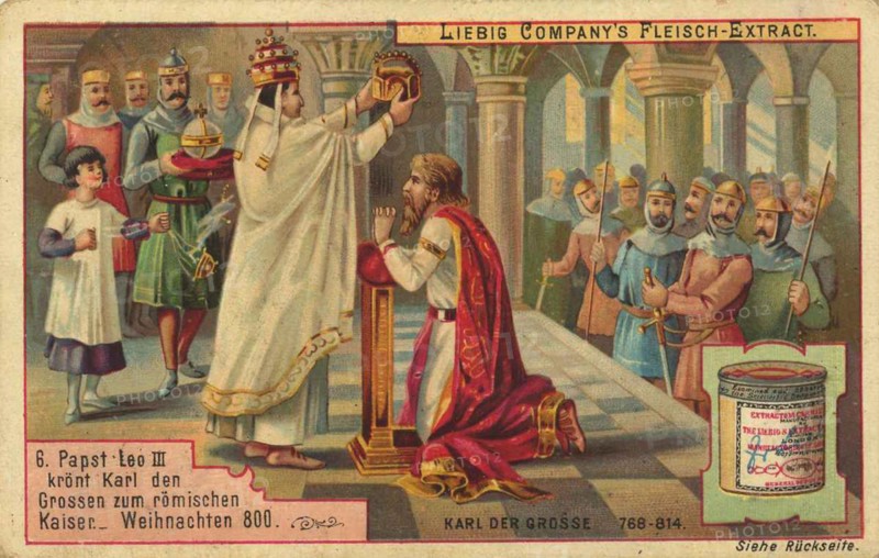 Pope Leo III crowning Charlemagne Emperor of Rome