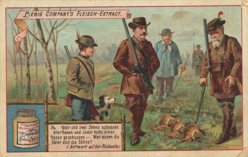 Two fathers and two sons shot three hares