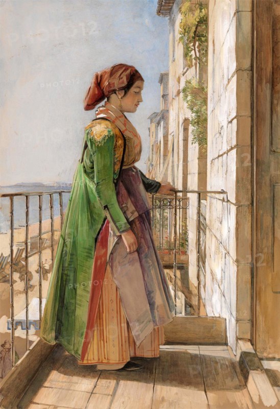 A Greek Girl on a Balcony