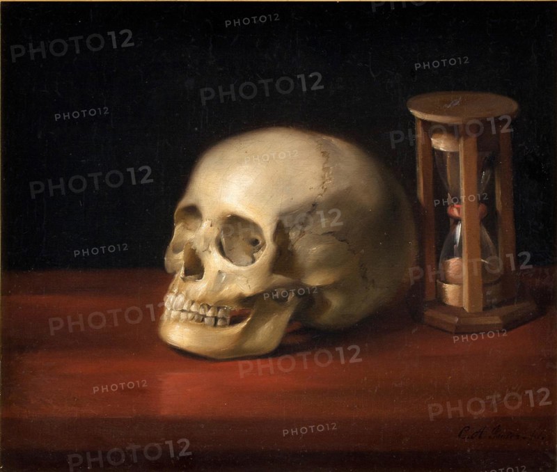 Skull and hourglass