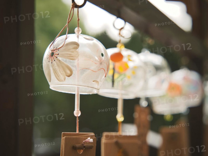 Japanese wind chimes close-up