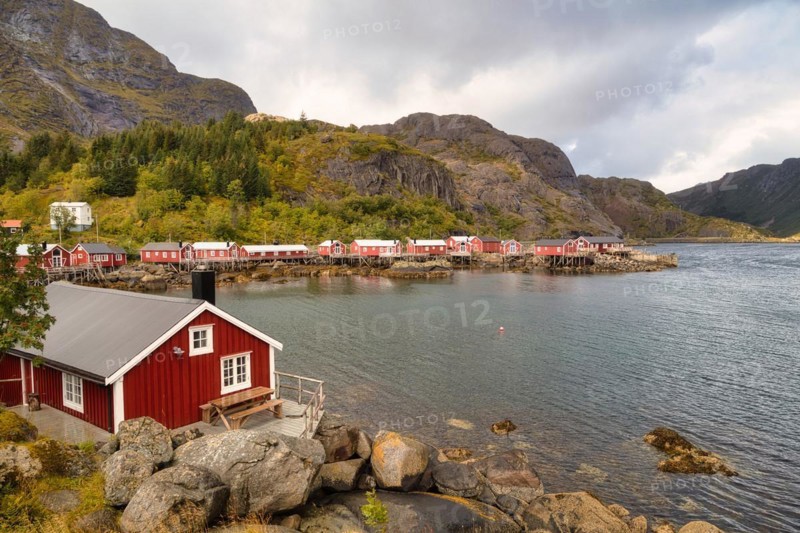 Red fishermen's huts in the open-air museum