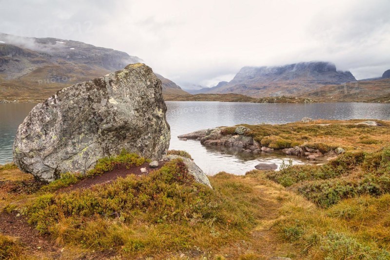 Lake and Mountains at Haukelifjell Norway