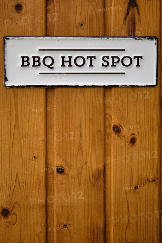 Sign with inscription BBQ Hot Spot