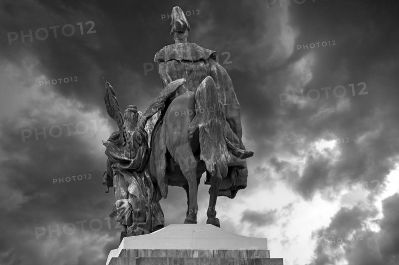 Kaiser Wilhelm Monument at the German Corner with rain clouds