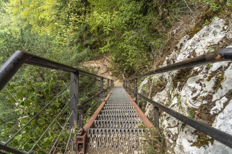 Stairs to the Echelles de la Mort Death Ladders in the Doubs Valley