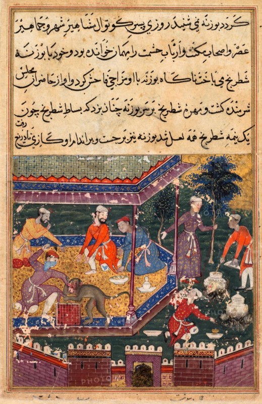 The wounded monkey bites the hand of the prince
