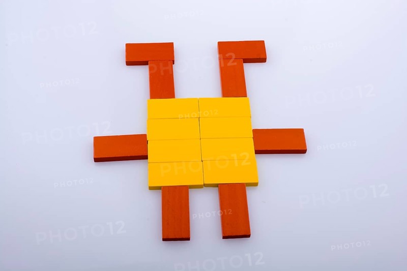 Colorful Domino Blocks on a white background