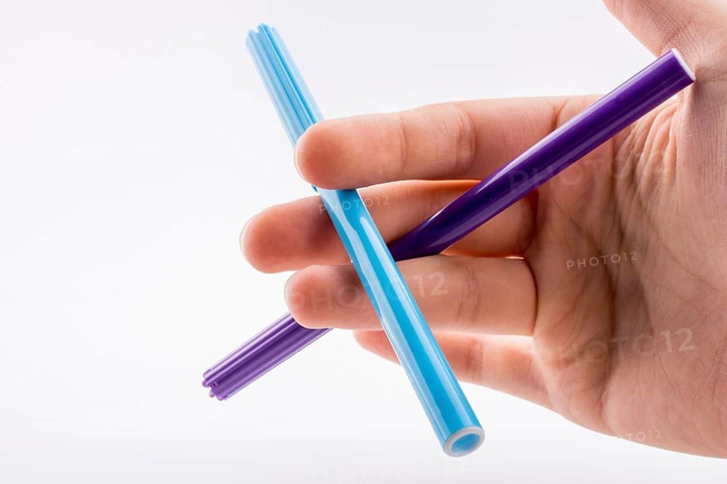 Color felt-tip pens of various color on white background
