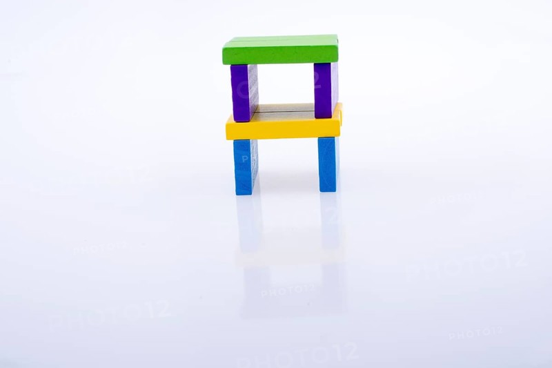 Colorful Domino Blocks on a white background
