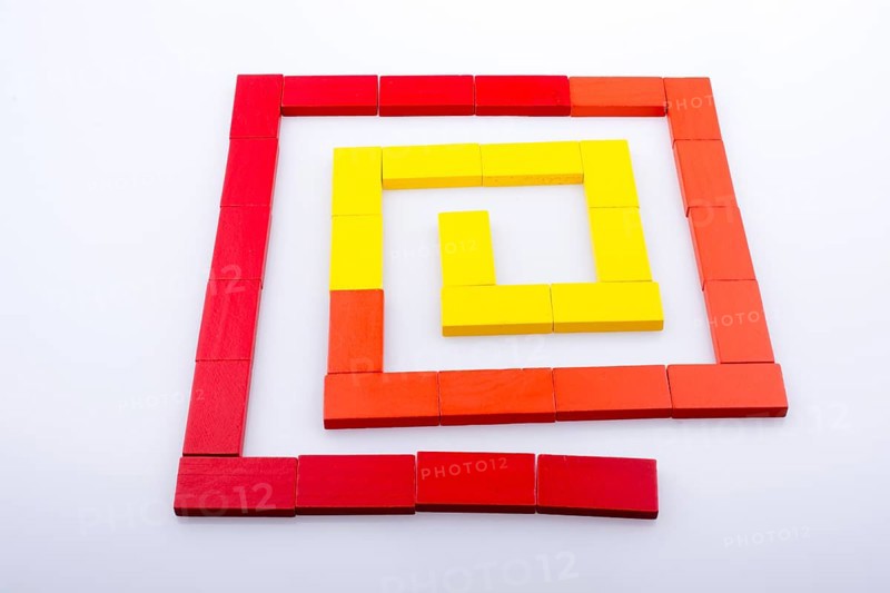 Colorful Domino Blocks on a white background