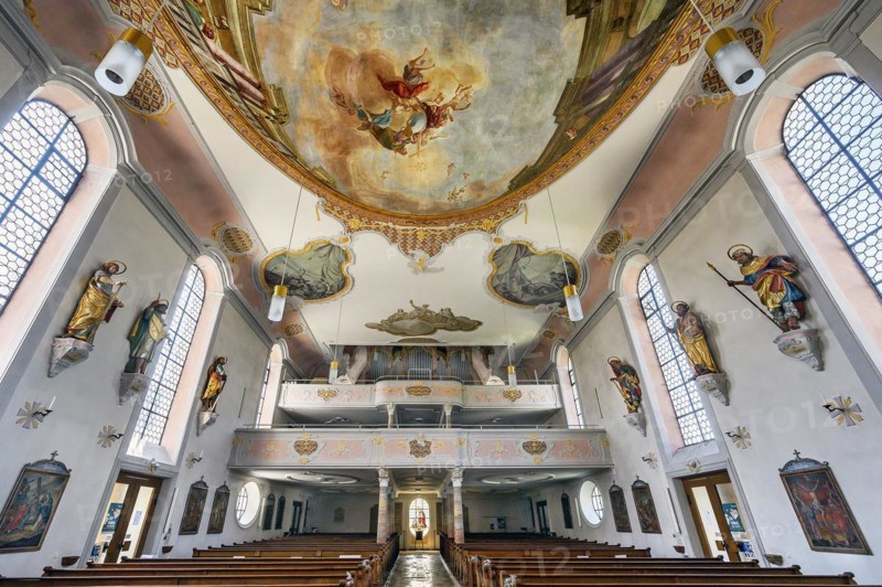 Organ gallery and ceiling fresco