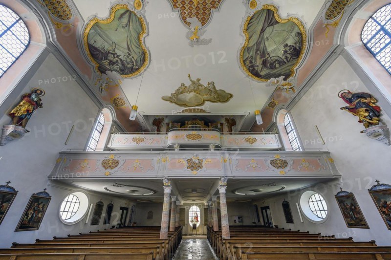 Organ gallery and ceiling fresco