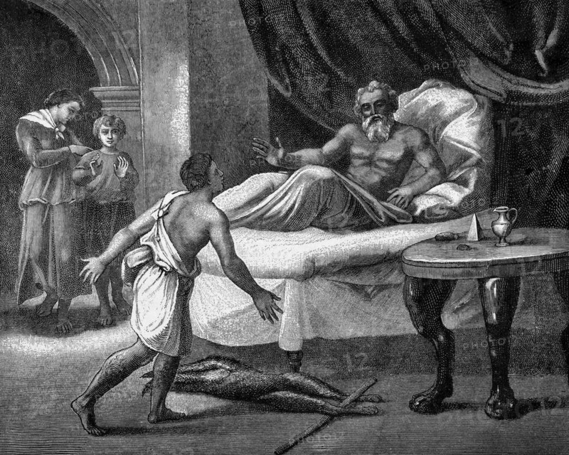Esau at his father's deathbed