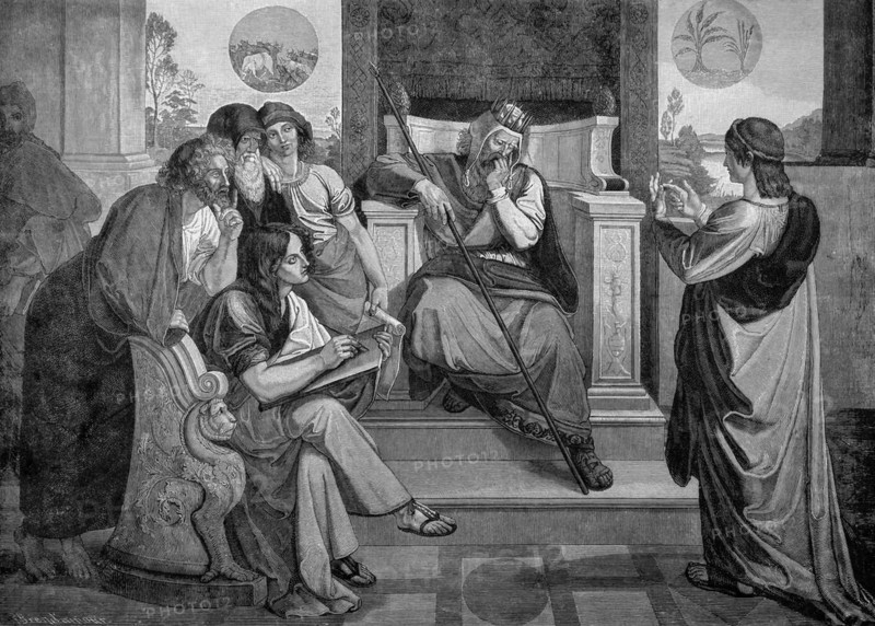 Joseph's dream interpretation in front of Pharaoh