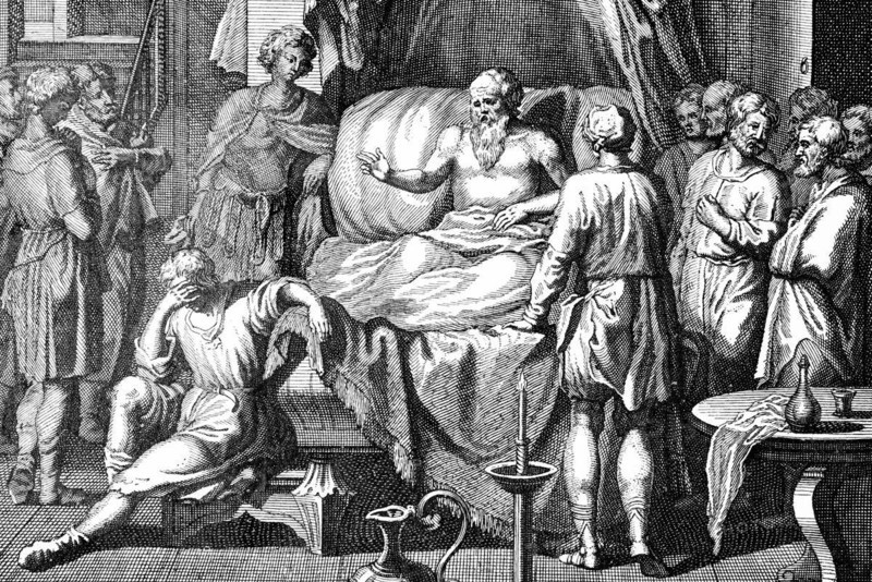 The dying Jacob blesses his sons