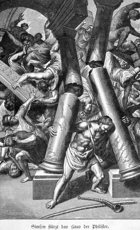 Samson overthrows the house of the Philistines