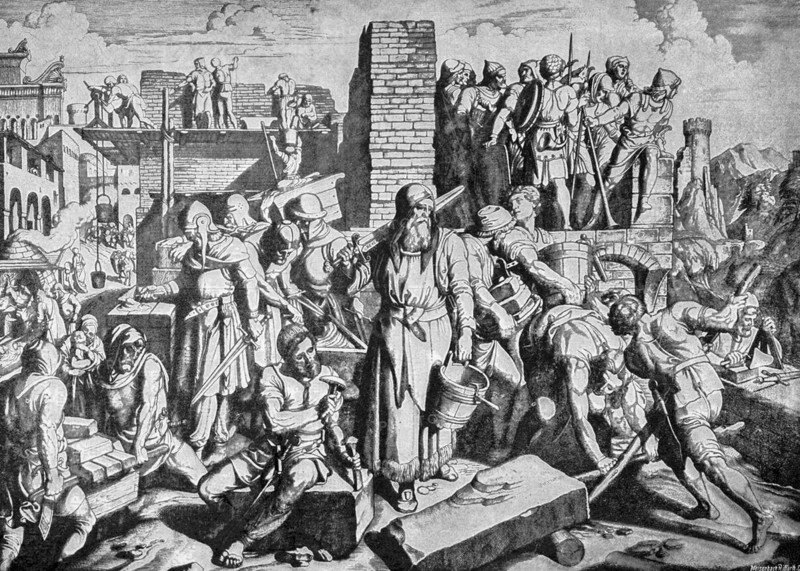 The Returned Jews Rebuilding Jerusalem