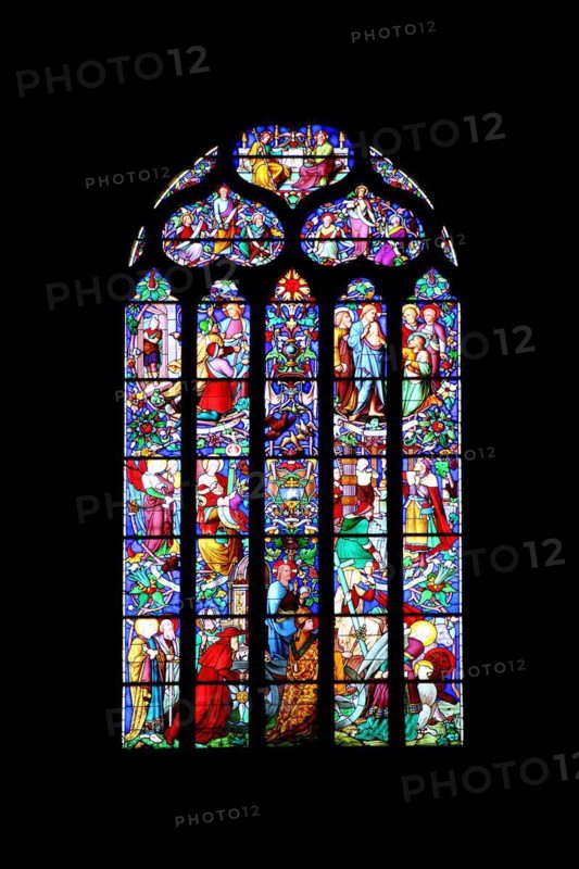 Stained glass window of St-Sauveur Cathedral