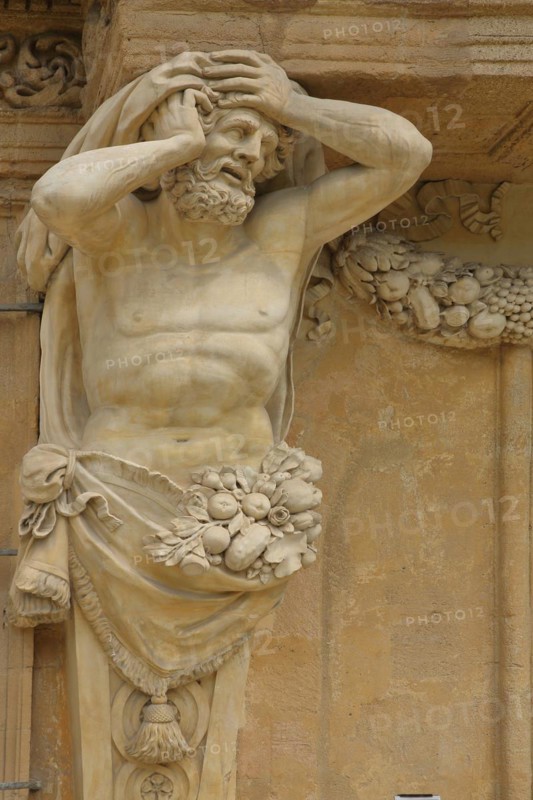 Atlas sculpture at the baroque Pavillon de Vendôme