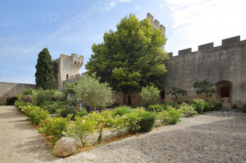 Courtyard of the historic Château du roi René built 15th century