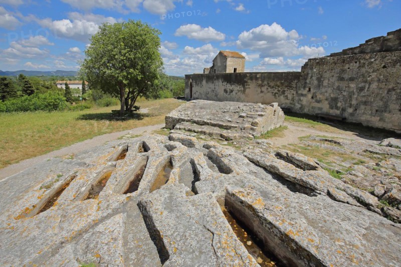 Stone tombs of the Romanesque monastery Abbaye de Montmajour