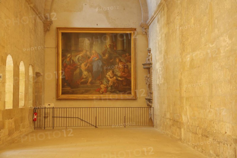 Painting Healing of the Blind by François Lemoyne in the Romanesque monastery Cloître St-Trophime