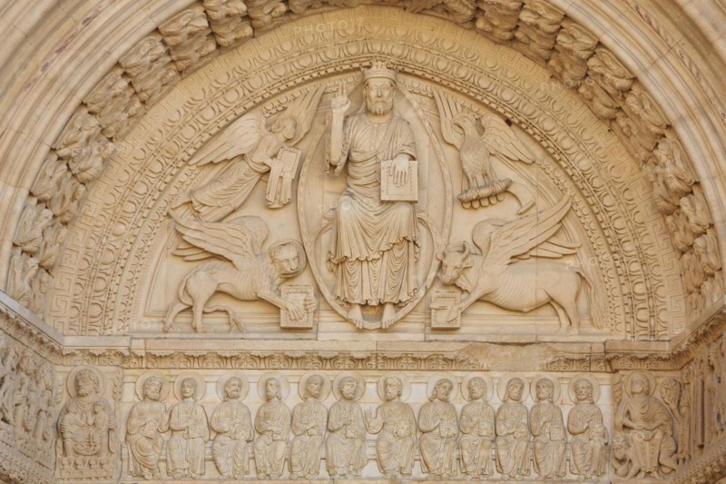 Tympanum with Majastas Domini of the St-Trophime Cathedral