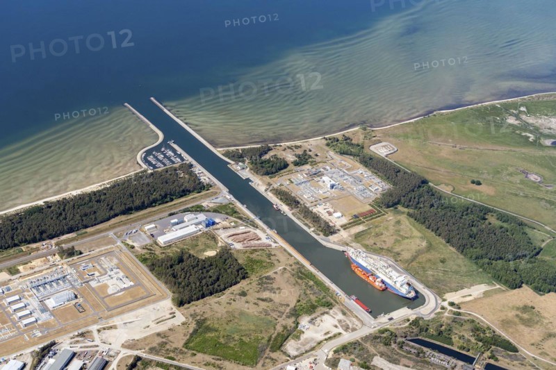Aerial view of the port of Lubmin