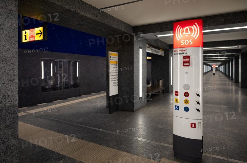 Emergency call box in underground station Museumsinsel