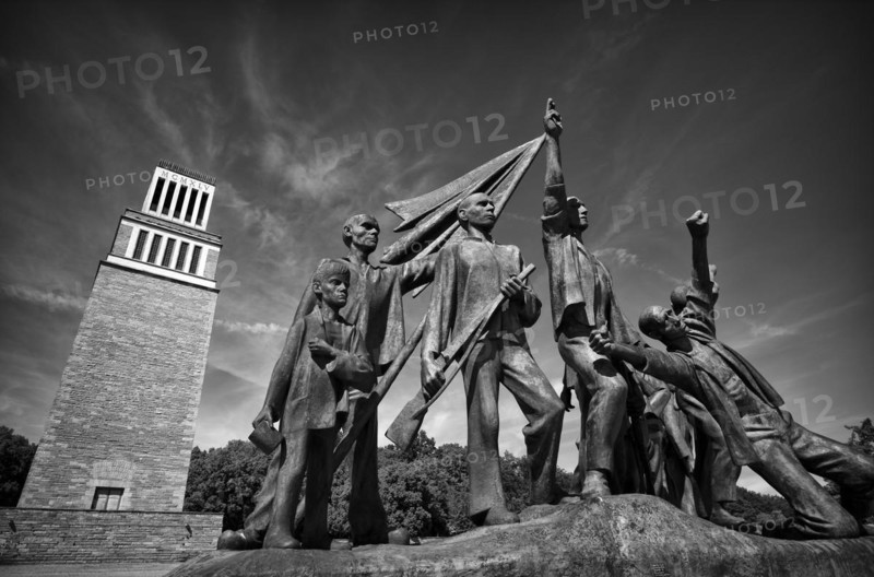 Memorial bell tower and group of figures by Fritz Cremer
