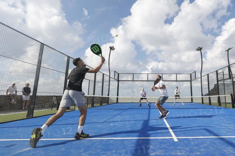 Players in action on a padel court at Kalimera Kriti Resort