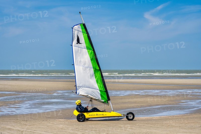 Beach sailors on the beach of De Panne