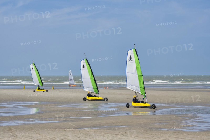 Beach sailors on the beach of De Panne