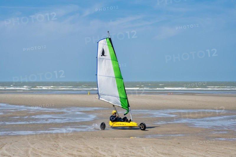 Beach sailors on the beach of De Panne