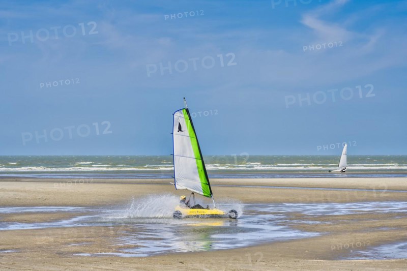 Beach sailors on the beach of De Panne