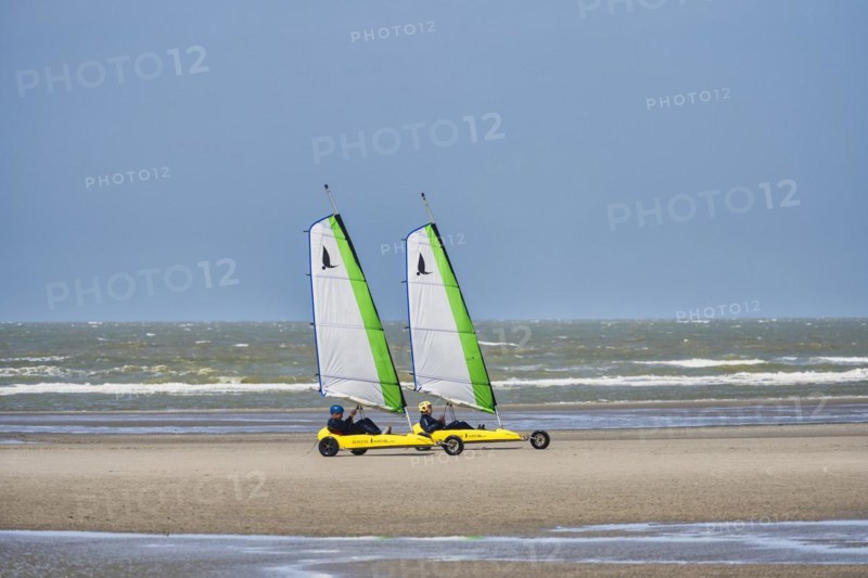 Beach sailors on the beach of De Panne