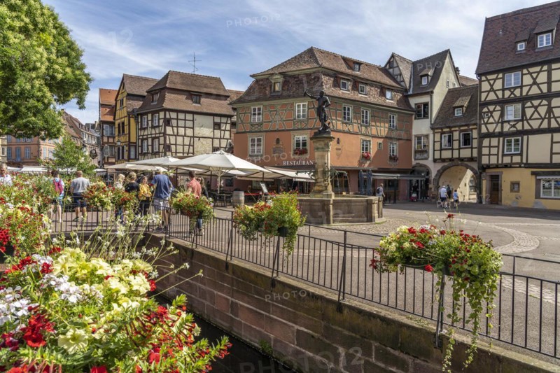 Old Town and Schwendi Fountain in Colmar