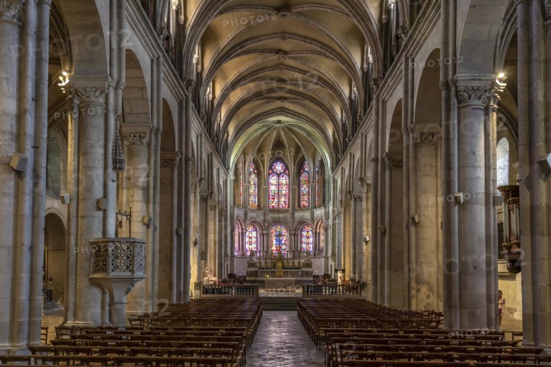 Interior of St John's Cathedral in Besancon