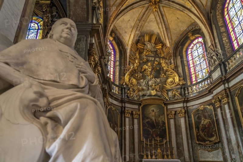 Statue in the interior of St John's Cathedral in Besancon