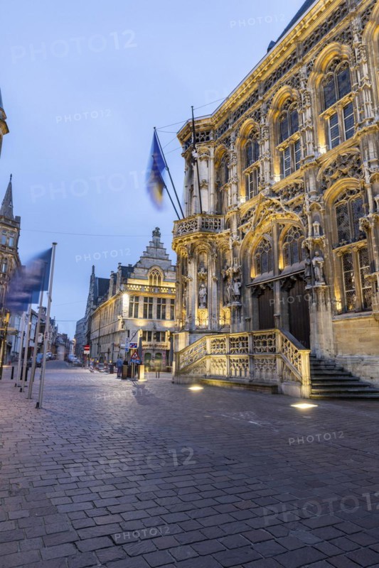 Artistic golden façade at the Stadhuis