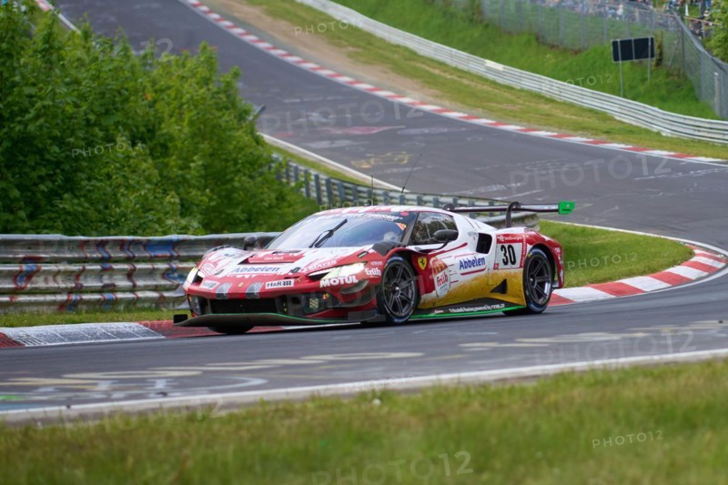 The Ferrari 296 GT3 of the Frikadelli Racing team with Earl Bamber