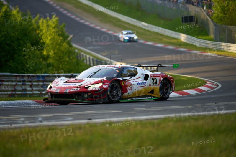 The Ferrari 296 GT3 of the Frikadelli Racing team with Earl Bamber