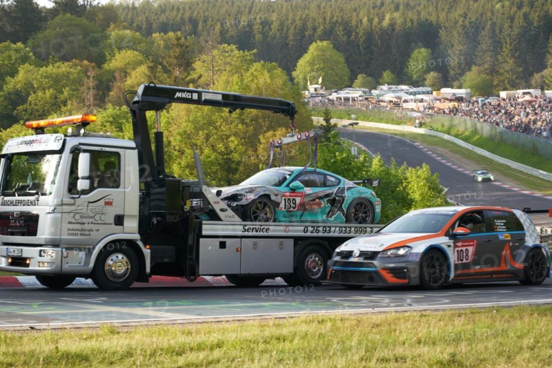 Tow truck at the Nürburgring race track 24-hour race Nürburg