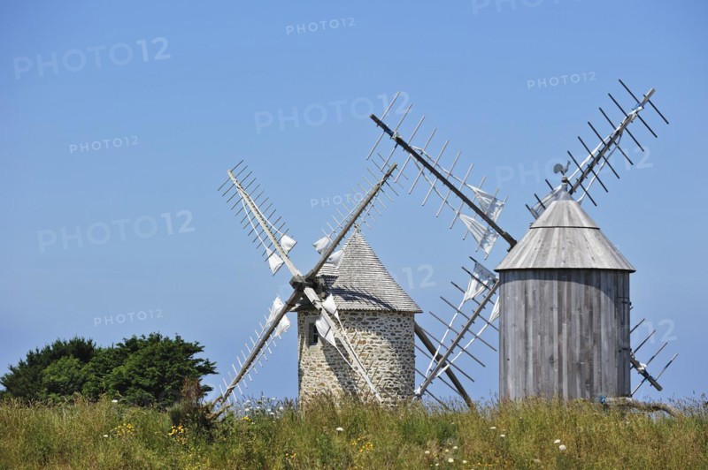 Traditional windmills at the Pointe du Van