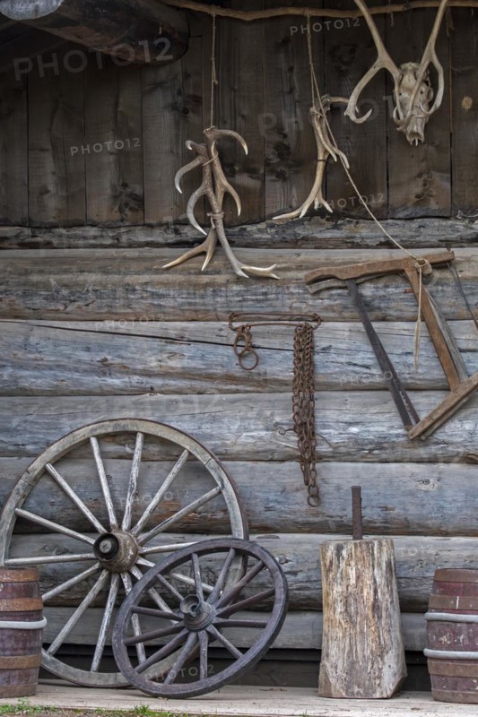 Vintage wooden barrels