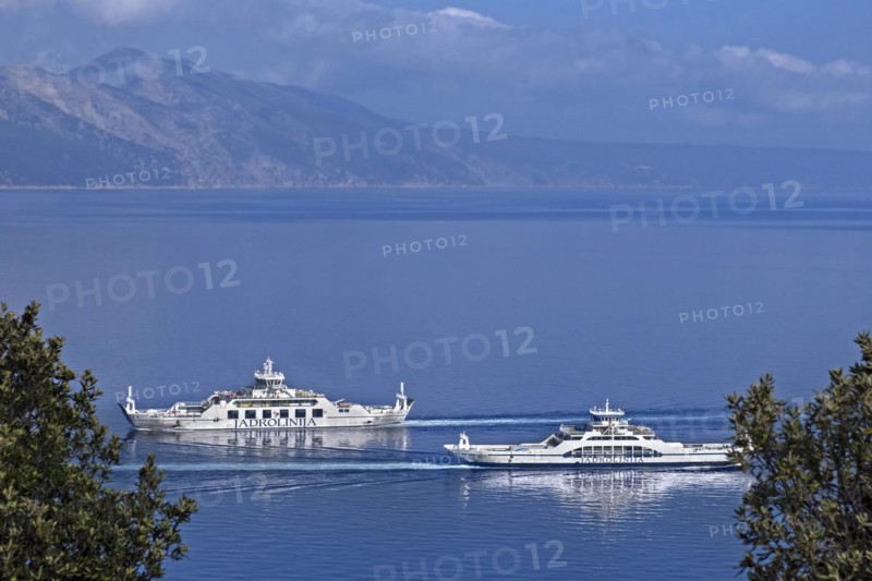 Two Jadrolinija car ferry boats on the route Valbiska