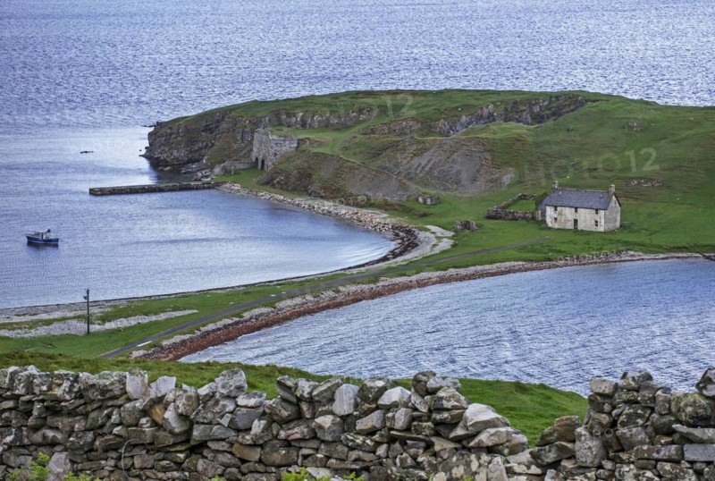 The old Ferry House and lime kilns at Ard Neakie in Loch Eriboll