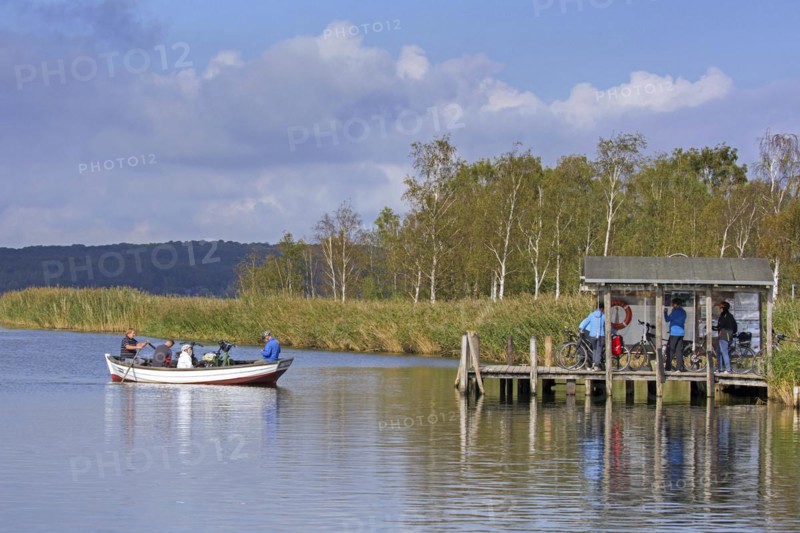 Moritzdorf passenger ferry across the Baaber Bek on the island Rügen